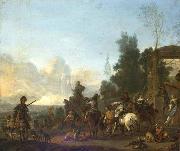 Carel Van der Pluym Departure for hunting oil painting on canvas